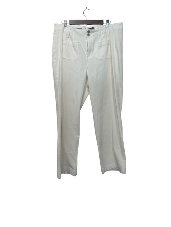 Talbot Wide Leg Trousers Jean Womens 16W White Relaxed High Rise Stretch Preppy - Picture 13 of 14